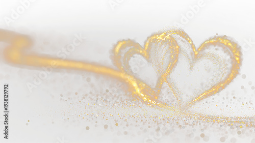 Fotografie Swirling lines create heart shapes on a soft surface while light glimmers in the