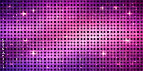 Sequin pink disco circle mosaic background with glitter sparkle light gradient