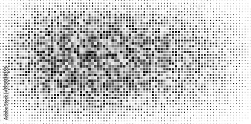 Art rectangle halftone gradient texture. Vanishing polka dot background. Repeating dots gradation simple abstract
