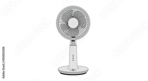Modern Table Fan for Cooling, Minimalist Design, Home Appliance