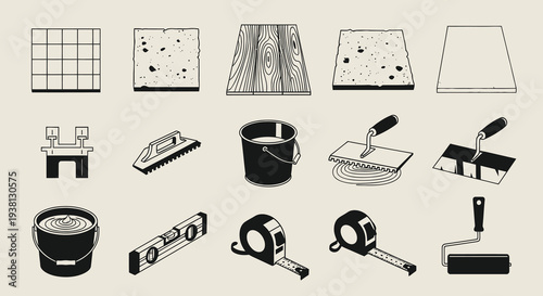 Professional Flooring Installation and Tiling Construction Tools