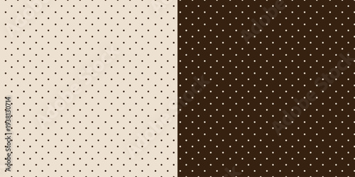 A seamless pattern of small dots on a contrasting brown and beige background