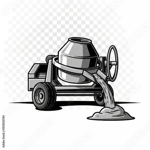 Wallpaper Mural Concrete Mixer Machine Pouring Cement. Torontodigital.ca