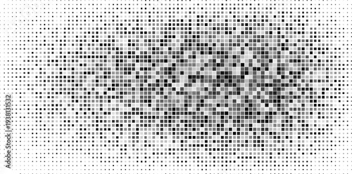 Art rectangle halftone gradient texture. Vanishing polka dot background. Repeating dots gradation simple abstract