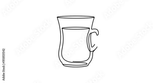 Simple Line Drawing of a Mug.