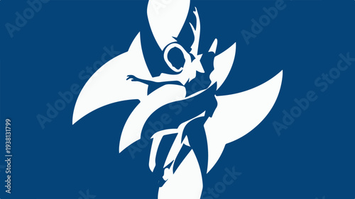 Symbolic abstract illustration of a dancer in motion, celebrating global dance culture and artistic expression