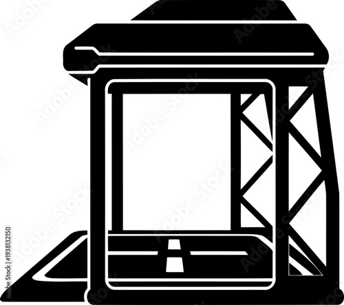 Futuristic teleportation gateway silhouette in sci-fi lab