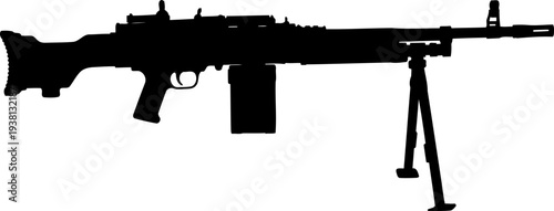 Heavy machine gun silhouette mounted on bipod