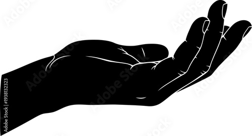 Open human hand gesture reaching upward