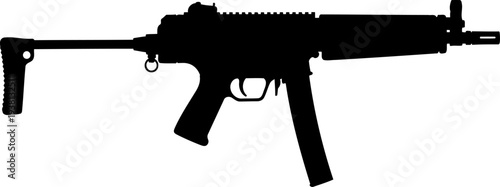 Tactical submachine gun silhouette with folding stock