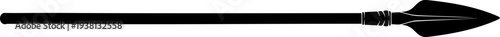 Ancient tribal spear head silhouette pointing horizontally