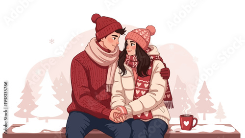 young couple kissing