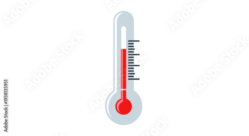 Thermometer Showing High Temperature, Heat Wave, Fever Illustration