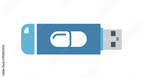 Portable Digital Storage Device with Data Security Lock Icon