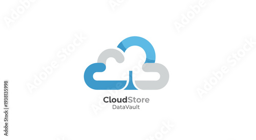 Secure Cloud Data Storage Concept with Abstract Network Symbol
