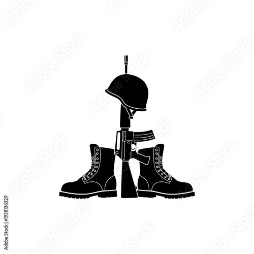 Fallen Soldier Battle Cross Symbol.