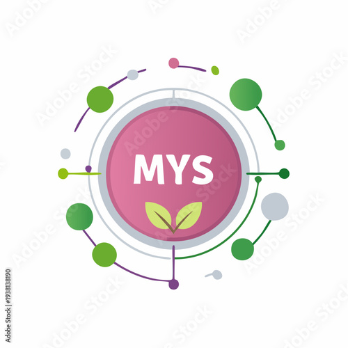 Abstract circular logo with leaves and initials in a modern design