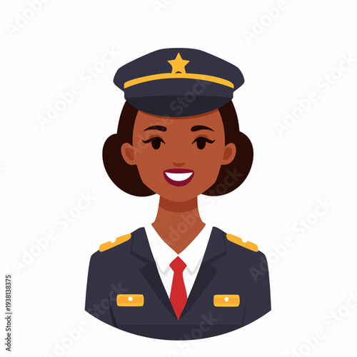 Smiling female law enforcement officer in uniform portrait