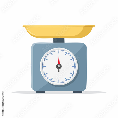 Kitchen scale illustration showing a measurement tool for weight of food and objects