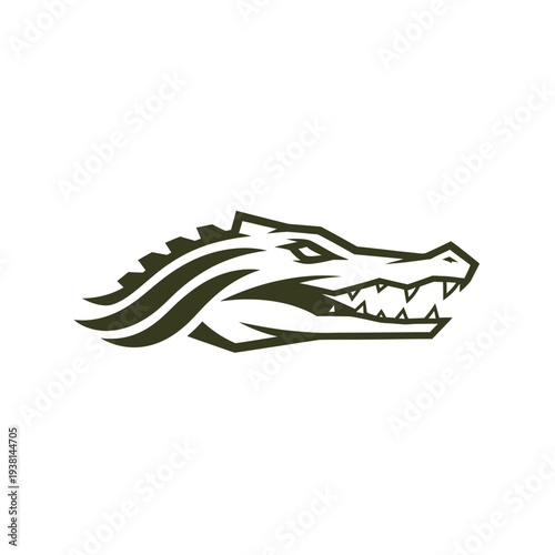 Crocodile Head Logo Design Illustration.
