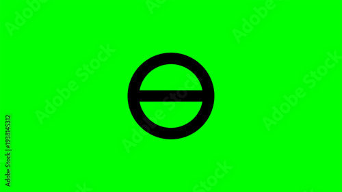 Black minus forbidden entry sign on green screen background.