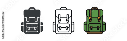 backpack three hiking backpack green with tiny detail