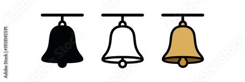 church bell three hanging bell brass gold