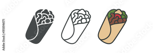 international food Greek gyro sandwich wrap