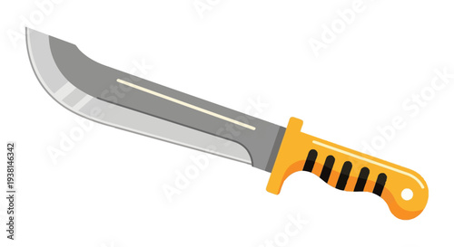 Knife with orange handle.