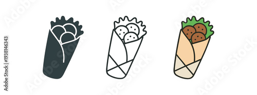 street food falafel wrap paper