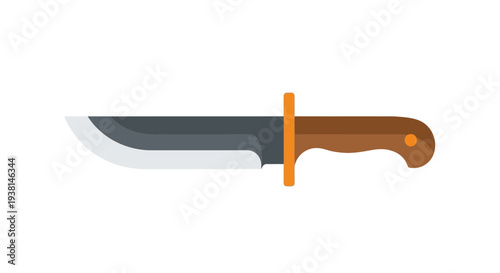 Knife with brown handle.