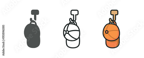 seasonal accessories summer cap hanging on hook