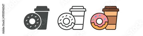 street food donut and coffee combo