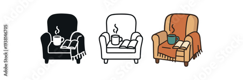 cozy evening routine reading corner with blanket and warm drink