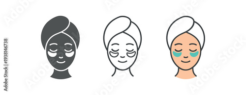 self care calm face with under eye patches and towel wrap