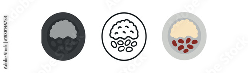 healthy food brown rice and beans on dinner plate