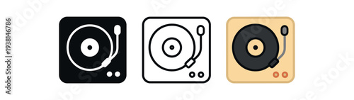 cozy home record player with small vinyl disc