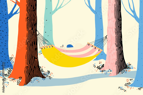 Secure Hammock Suspension with Tree Straps