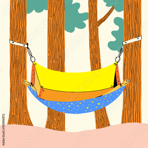 Secure Hammock Suspension with Tree Straps