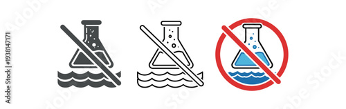 zero contain no chemicals flask and wave crossed