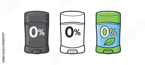 zero contain no aluminum deodorant stick with line mark