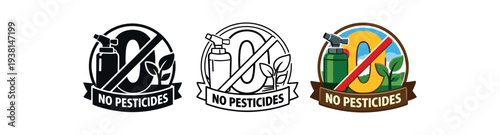 zero contain no pesticides farm badge crossed