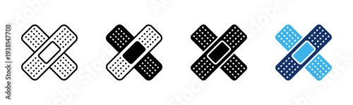 Bandage Plaster icon set multiple style collection
