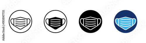 Surgical Mask icon set multiple style collection