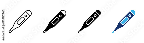 Thermometer icon set multiple style collection