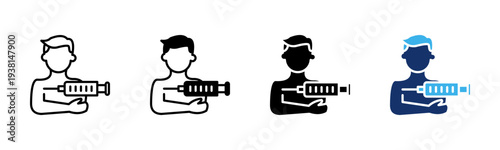Vaccine Shot icon set multiple style collection