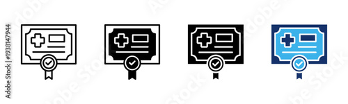 Medical Cross icon set multiple style collection