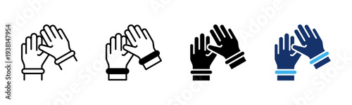 Surgical Gloves icon set multiple style collection