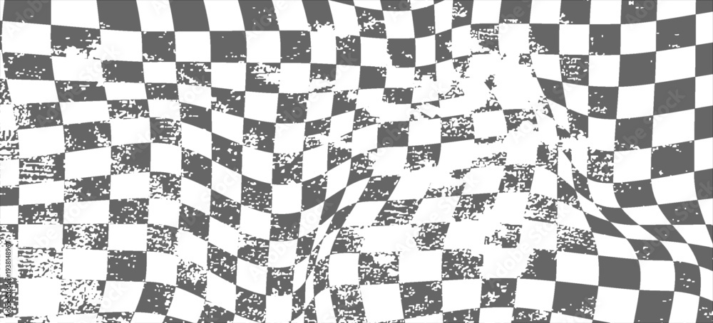 Obraz premium Checkered flag wave on white background design for sport race championship vector illustration.
