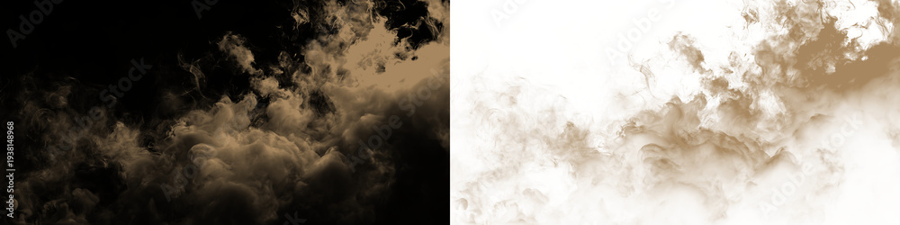 Fototapeta premium Sand, dust, brown, natural, smoke realistic dust PNG with brown sandstorm cloud and textured explosion. This PNG Overlay is transparent, ideal for desert scenes, pollution or storm effects.